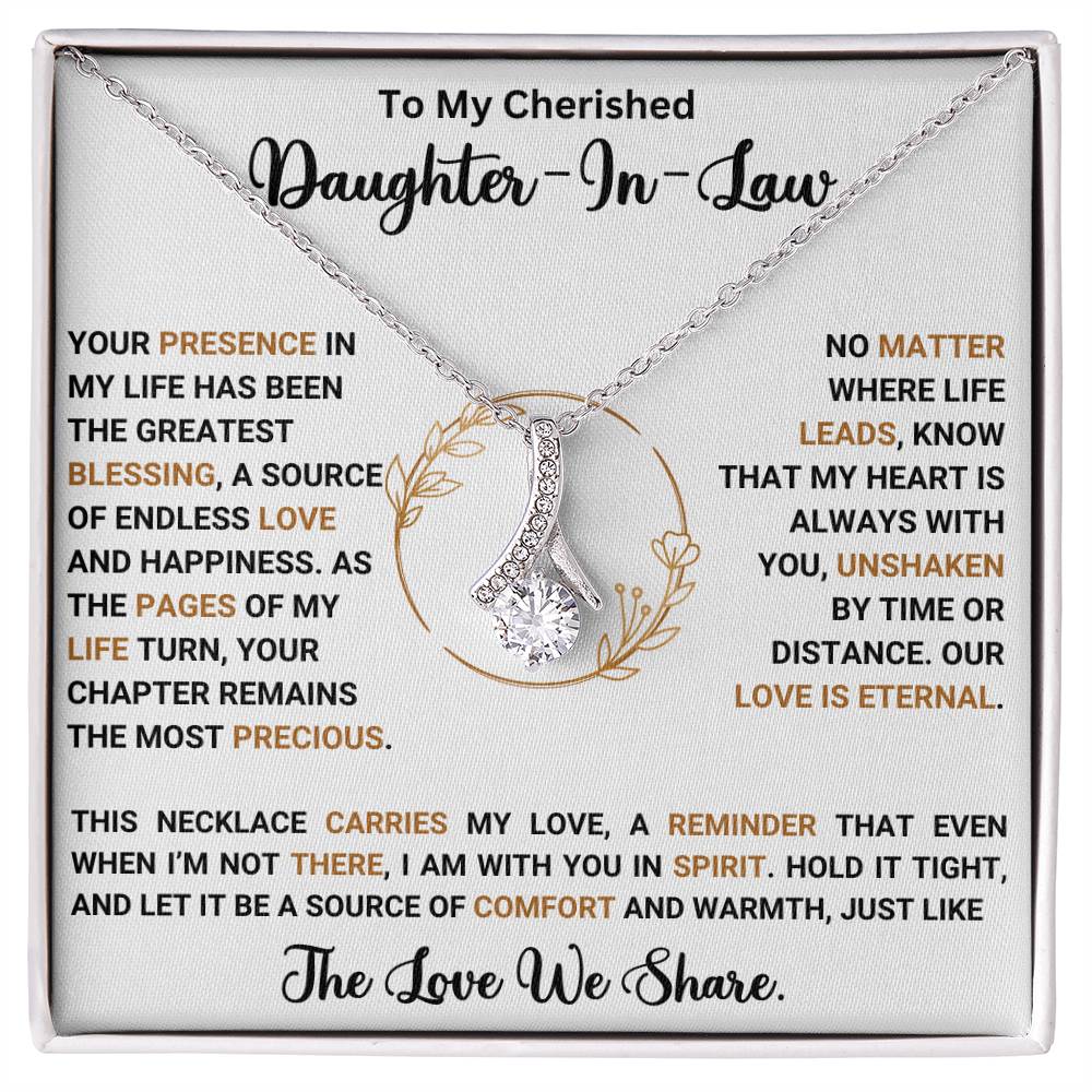 Alluring Beauty Necklace for Daughter-in-Law with Sentimental Message Card