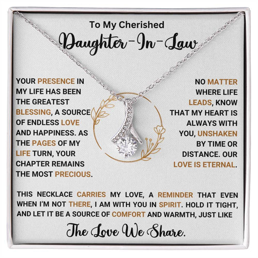 Alluring Beauty Necklace for Daughter-in-Law with Sentimental Message Card