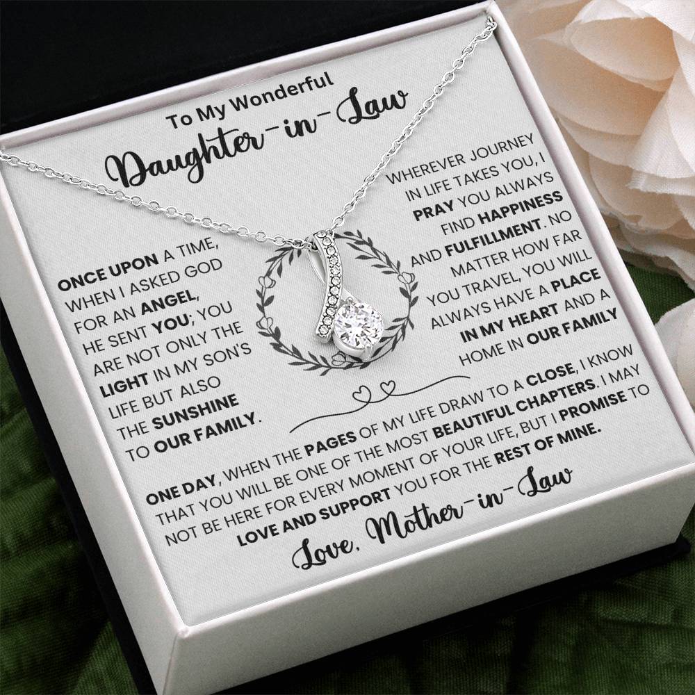 Elegant Forever Love Necklace for Daughter-in-Law with Inspirational Message in Gift Box