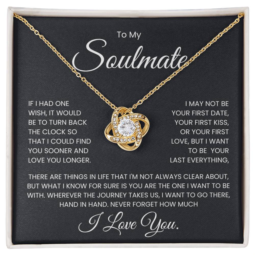 Love Knot Necklace for Soulmate with Romantic Message - Never Forget How Much I Love You - Gift for Partner