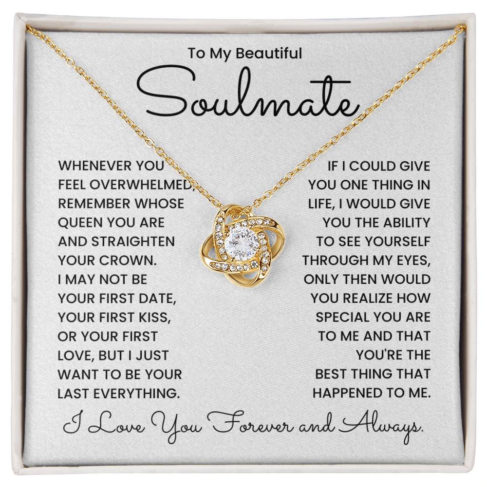 Love Knot Necklace for Soulmate with Inspirational Message - I Love You Forever and Always