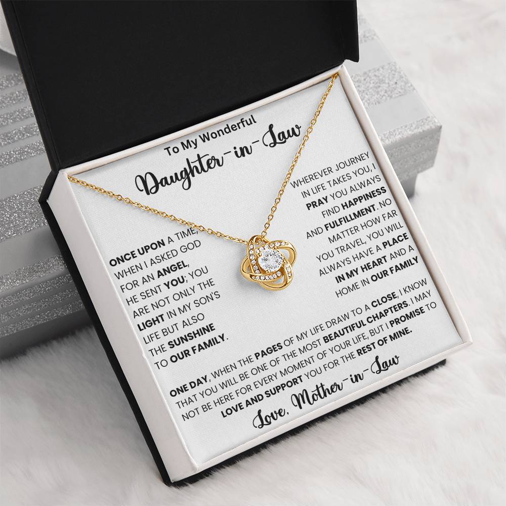 Love Knot Necklace for Daughter-in-Law with Heartfelt Message in Gift Box