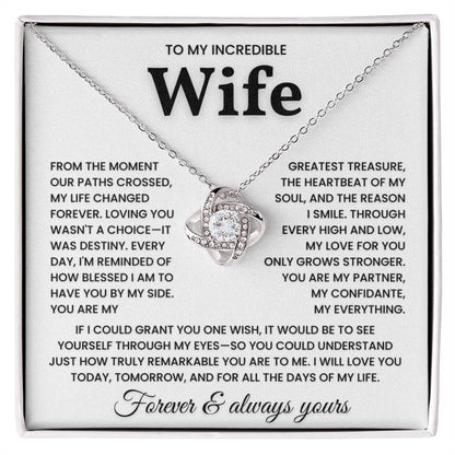 Romantic necklace for wife with heartfelt message; perfect gift to express eternal love and appreciation.