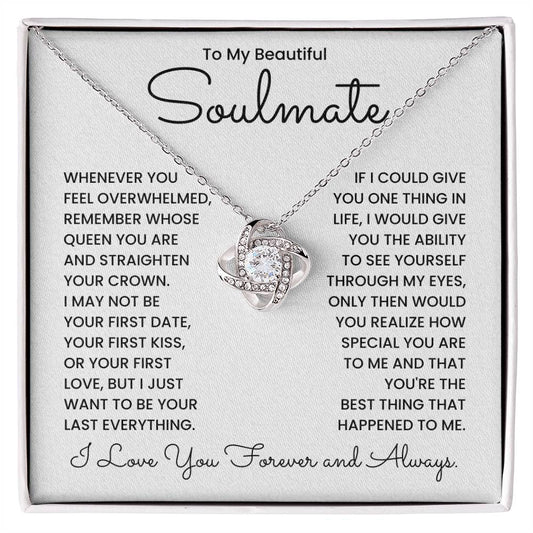 Love Knot Necklace with sentimental message for soulmate - "I Love You Forever and Always" - perfect gift for expressing everlasting love