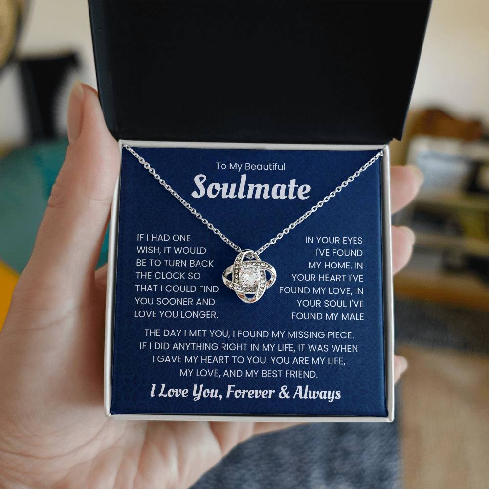 Love Knot Necklace in Gift Box with Romantic Message for Soulmate