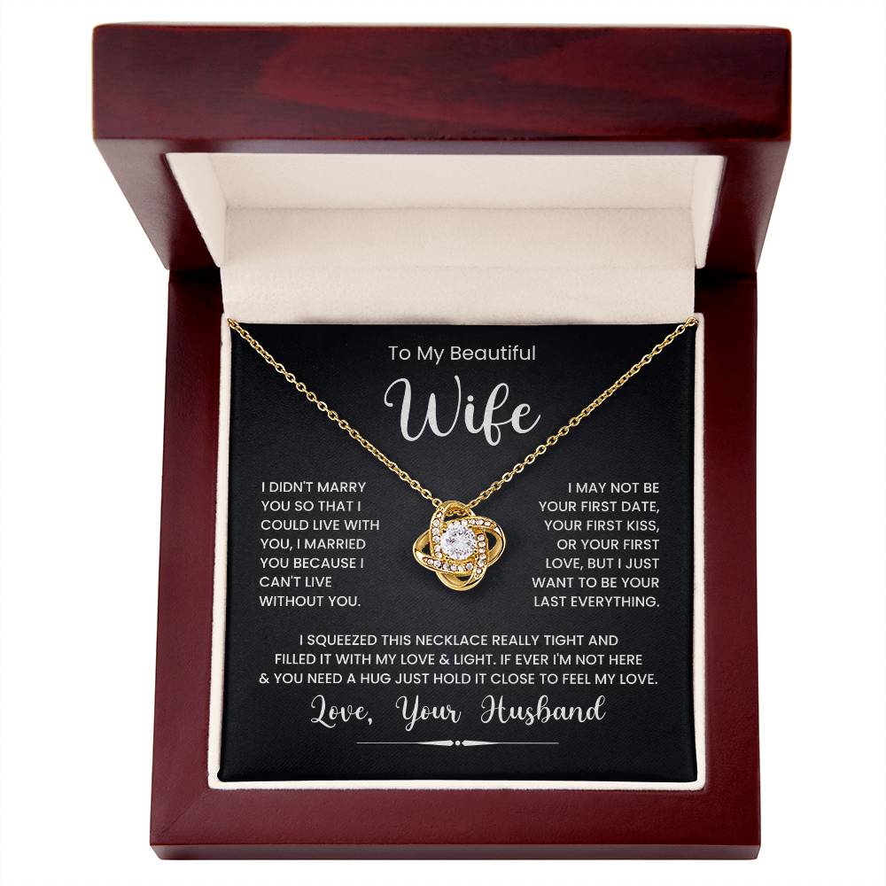 Love Knot Necklace for Wife with Romantic Message in Gift Box