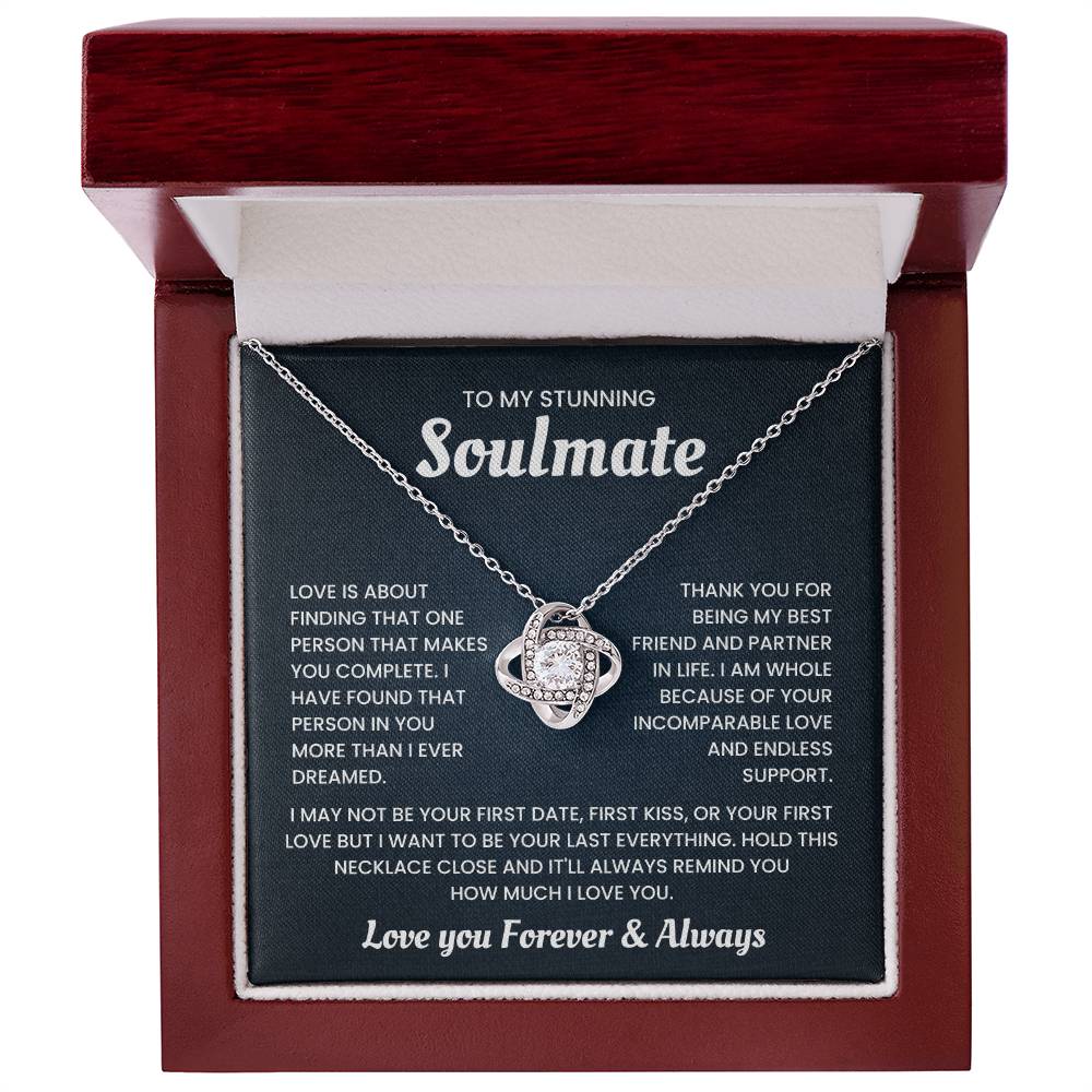 Love Knot Necklace for Soulmate with Message of Eternal Love in Gift Box