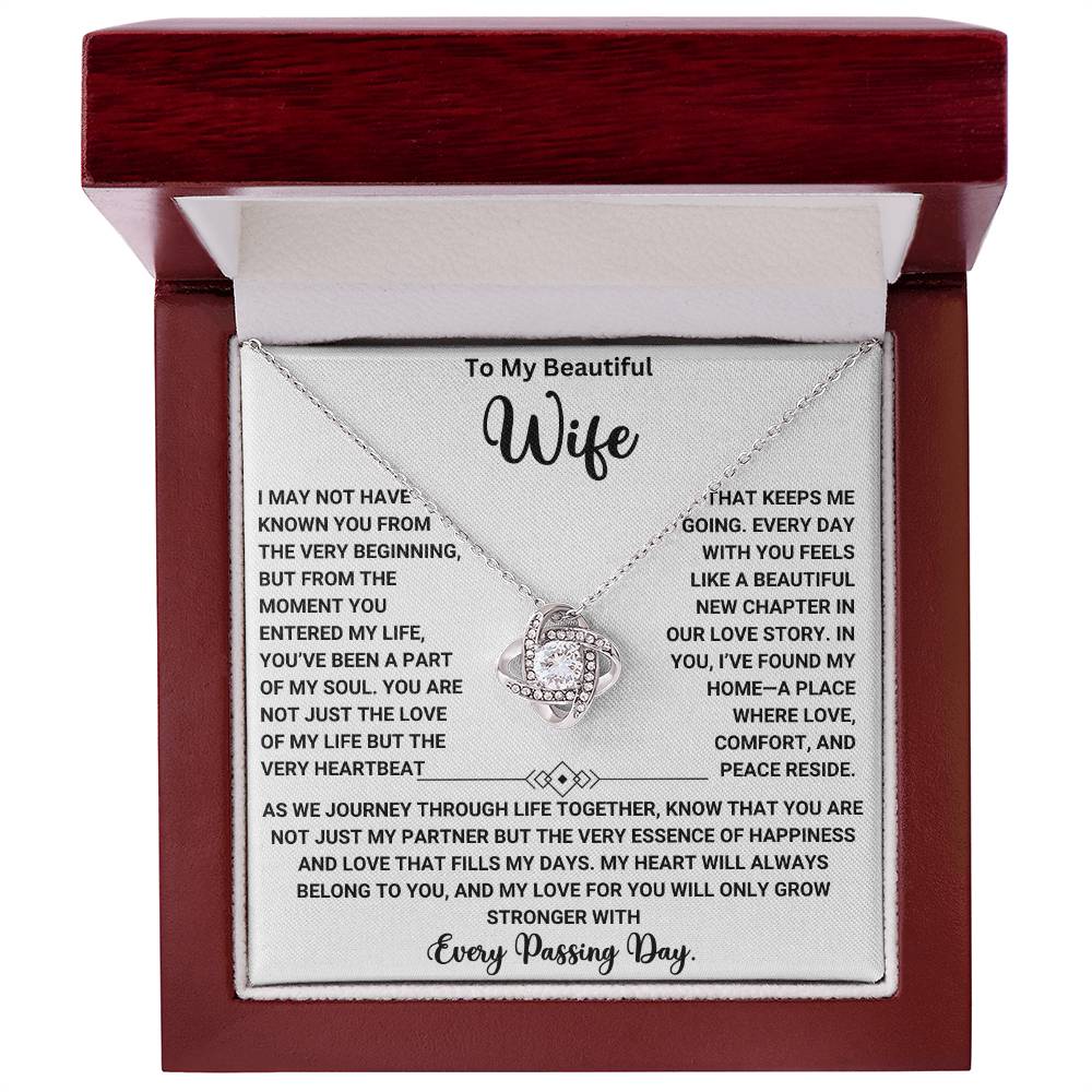 Love Knot Necklace for Wife in Elegant Gift Box with Heartfelt Message - Perfect Gift for Her - 50% Off + Free Shipping